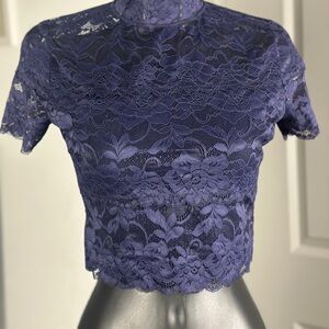 Guess Navy Lace Crop Top